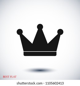 crown icon, stock vector illustration flat design style