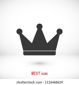 crown icon, stock vector illustration flat design style