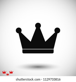 crown icon, stock vector illustration flat design style