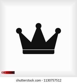 crown icon, stock vector illustration flat design style