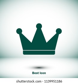 crown icon, stock vector illustration flat design style