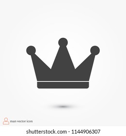 crown icon, stock vector illustration flat design style