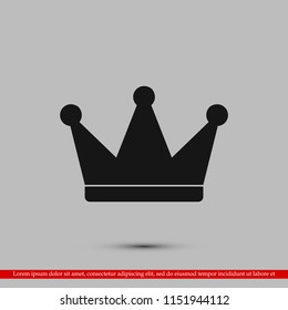 crown icon, stock vector illustration flat design style