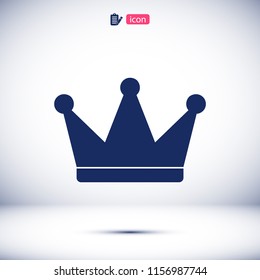 crown icon, stock vector illustration flat design style