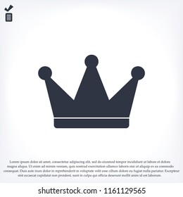crown icon, stock vector illustration flat design style