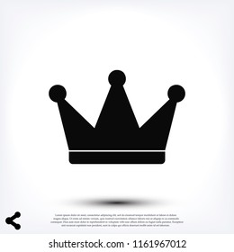 crown icon, stock vector illustration flat design style