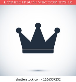 crown icon, stock vector illustration flat design style