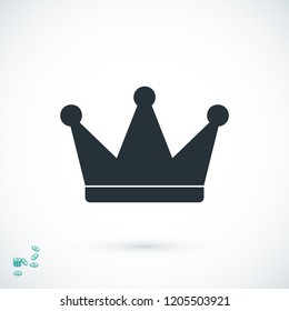 crown icon, stock vector illustration flat design style