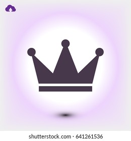 crown icon, stock vector illustration flat design style