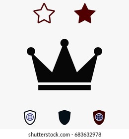 crown icon, stock vector illustration flat design style