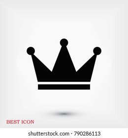 crown icon, stock vector illustration flat design style