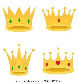Crown, icon, stock vector, logo isolated on a white background. Illustration