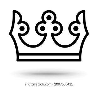 Crown icon. Suitable for heraldry, coats of arms, flags of royal dynasties, etc. Isolated on white