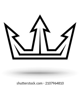 Crown icon. Suitable for heraldry, coats of arms, flags of royal dynasties, etc. Isolated on white