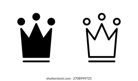 Icono de la corona para los App y los Sitios web. signo de la corona y símbolo