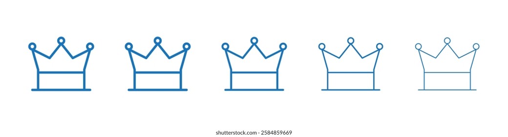 Crown icon Symbol collection thin outline set