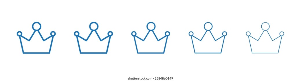 Crown icon Symbol collection thin outline set