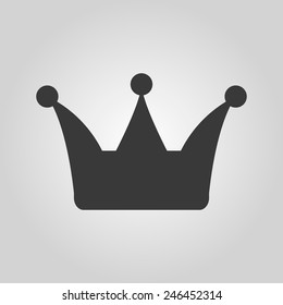The crown icon. Crown symbol. Flat Vector illustration