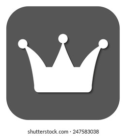 The crown icon. Crown symbol. Flat Vector illustration. Button
