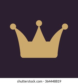 The crown icon. Crown symbol. Flat Vector illustration