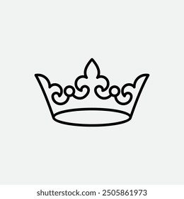  Crown icon.  Crown symbol isolated on white background.  Crown sign. vector illustration.