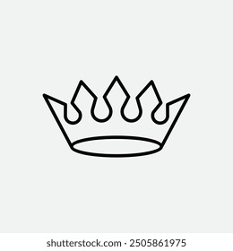  Icono de la corona.  Símbolo de la corona aislado en el fondo blanco.  Señal de la corona, Ilustración vectorial.