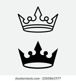  Crown icon.  Crown symbol isolated on white background.  Crown sign. vector illustration.