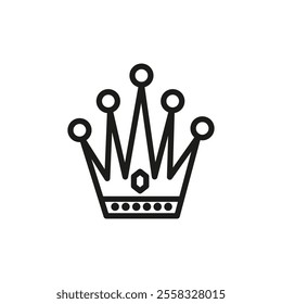 Crown icon Symbol mark in Outline style