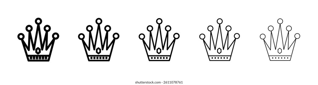Crown icon Symbol mark in Outline style