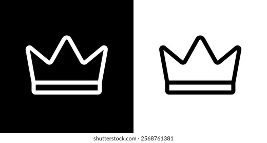 Crown icon. Symbol of power, king or VIP status. Attribute of privilege or bonuses. Icon for web.