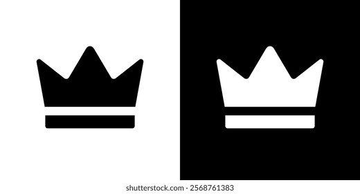 Crown icon. Symbol of power, king or VIP status. Attribute of privilege or bonuses. Icon for web.