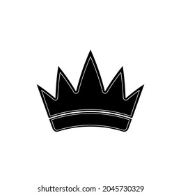 The crown icon is a symbol of power on a white background. A vector image.