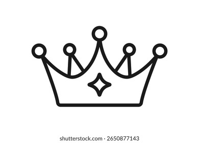 Ícone da coroa símbolo do sucesso de luxo de realeza e ilustração vetor de liderança para a monarquia de recompensa ou conceito de realização