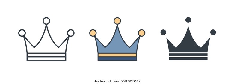 Crown icon symbol vector illustration isolated on white background