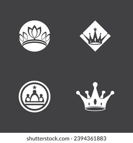 Crown icon and symbol vector template