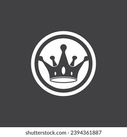 Crown icon and symbol vector template