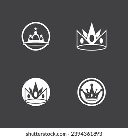 Crown icon and symbol vector template