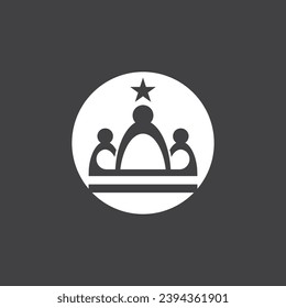 Crown icon and symbol vector template