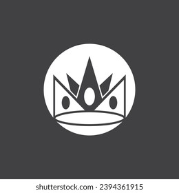 Crown icon and symbol vector template