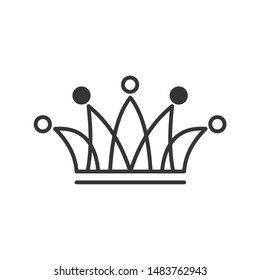 Crown icon template color editable. Crown symbol vector sign isolated on white background.