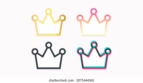 Crown icon templates. Royal crowns flat icons set. Vector illustration 