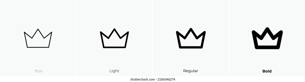 crown icon. Thin, Light Regular And Bold style design isolated on white background