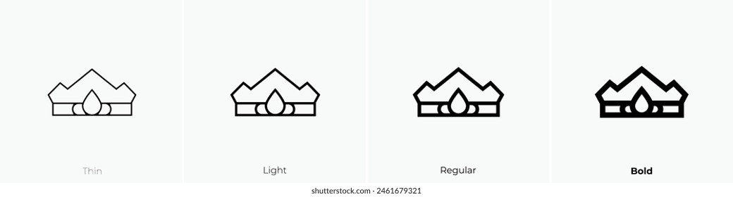 crown icon. Thin, Light Regular And Bold style design isolated on white background