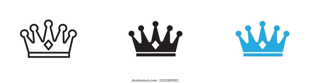 Icono de la corona delgada línea ilustración