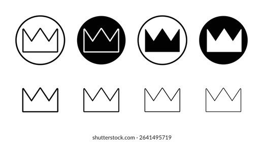 Crown icon Thin line illustration set vector