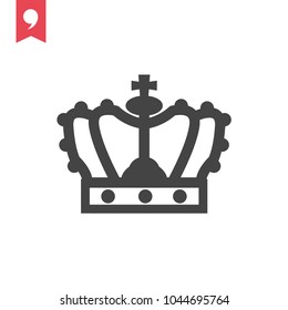 Crown Icon in trendy flat style isolated on grey background. Crown symbol for your web site design, logo, app, UI. Vector illustration, EPS10.