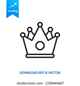 crown icon in trendy flat style
