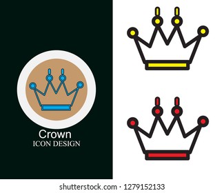 Crown Icon in trendy flat style isolated on black and white background. Crown symbol for your web site design, logo, app, UI. Vector illustration, EPS10