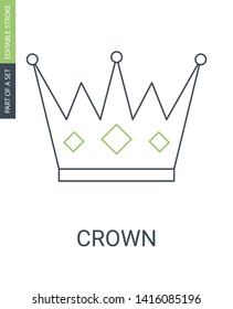 Crown Icon in trendy flat style isolated on grey background. Crown symbol for your web site design, logo, app, UI. Vector illustration, EPS10.