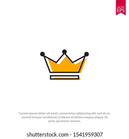 Crown icon in trendy flat style isolated